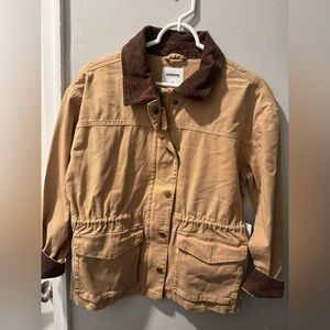 Sonoma Kohl's Tan Utility Jacket with Dark Brown Corduroy Collar